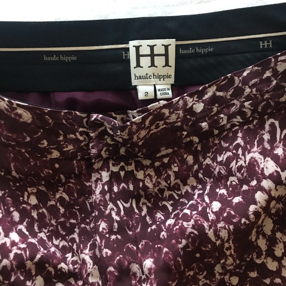 Haute Hippie, Silk pattern slim pants with pockets